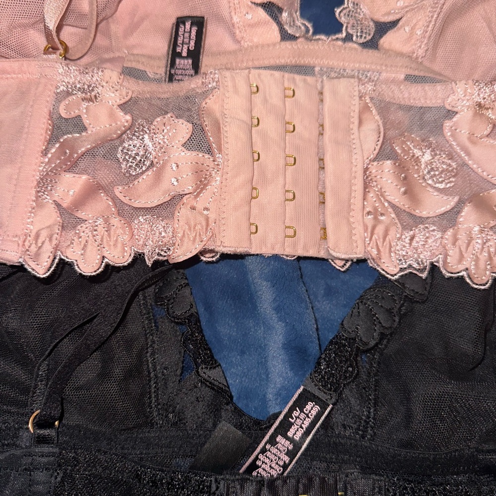 Pink and Black Lace bralette